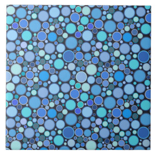 Blue cool bubbles pattern tile