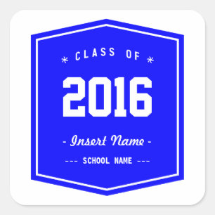 Blue Cool Class Square Sticker