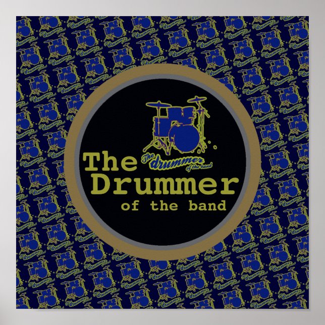 blue cool drum decor print (Front)