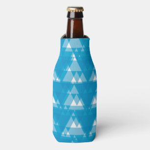 Blue, cool, modern, trendy overlapped triangles bottle cooler