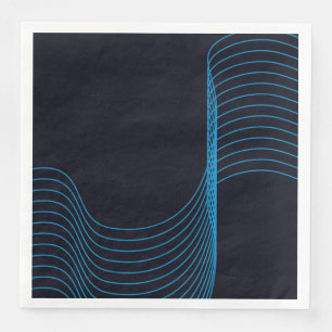 Blue, cool, modern, trendy, simple curvy lines napkin