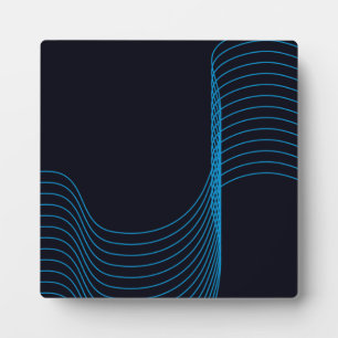 Blue, cool, modern, trendy, simple curvy lines plaque