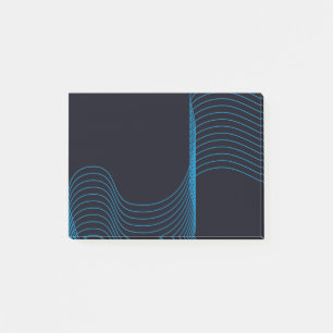 Blue, cool, modern, trendy, simple curvy lines post-it notes