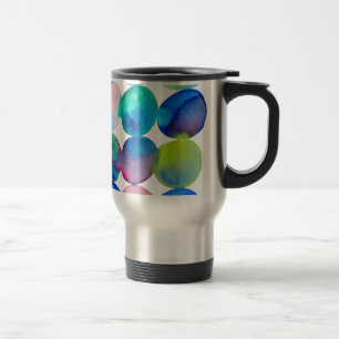 Blue cool watercolor abstract art travel mug