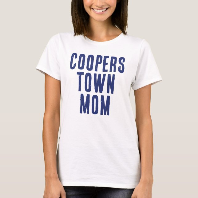 Blue Cooperstown Mum Baseball T-Shirt (Front)