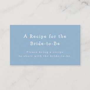 Blue Coordinate Bridal Shower Recipe Request Enclosure Card