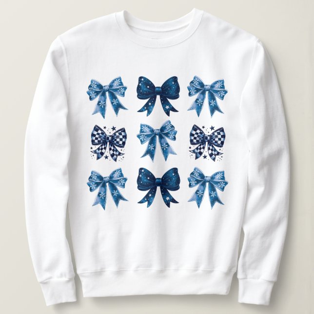 Blue Coquette Aesthetic  Sweatshirt (Design Front)