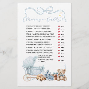 Blue Coquette Baby Carriage Mummy or Daddy
