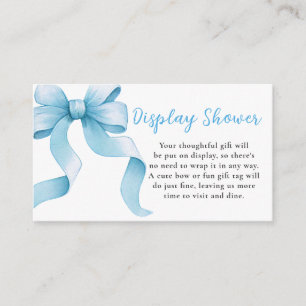 Blue Coquette Bow Baby Shower Display Shower Enclosure Card