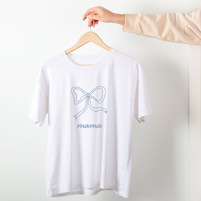 Blue Coquette Bow Baby Shower Mama Shirt (Blue Coquette Bow Baby Shower Mama Shirt
)
