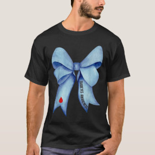 Blue Coquette Bow Diabetes Awareness Type 1 Diabet T-Shirt