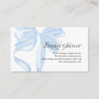 Blue Coquette Bow Display Shower Enclosure Card