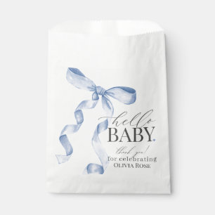 Blue Coquette Bow Girl Baby Shower Dessert  Favour Bags