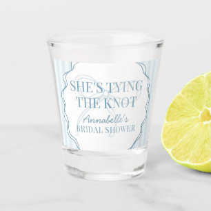 Blue Coquette Bow Pastel Bridal Shower Favor Shot Glass