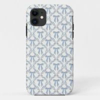 Blue Coquette Bows, Trellis, Preppy