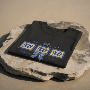 Blue Coquette Gingham Bow XOXO Valentine's Day T-S T-Shirt