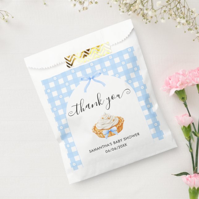 Blue Coquette Pumpkin Pie Baby Shower Thank You Favour Bags (Sealed)