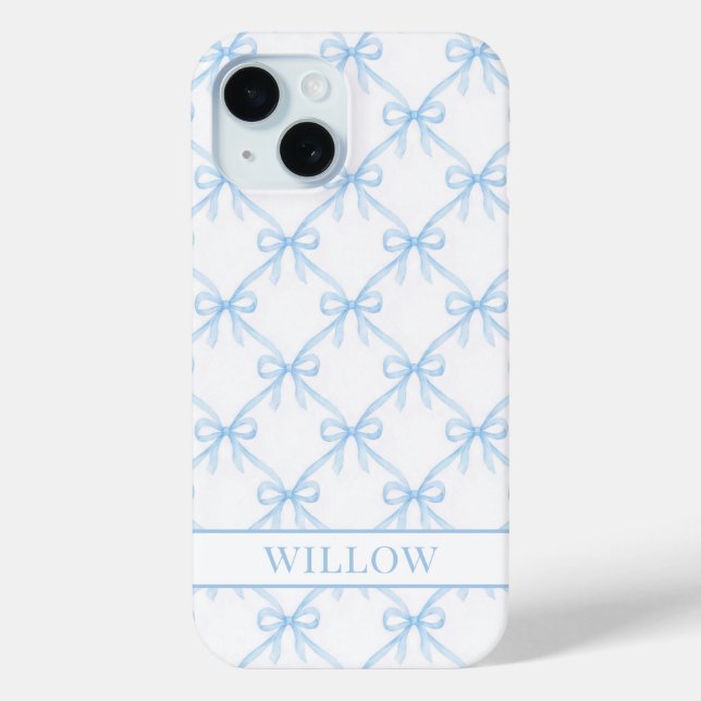 Blue Coquette Watercolor Bows Case-Mate iPhone Case (Back)