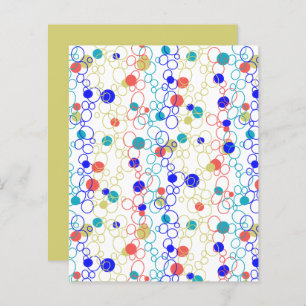 Blue Coral Aqua Circles Ovals Scrapbook Paper