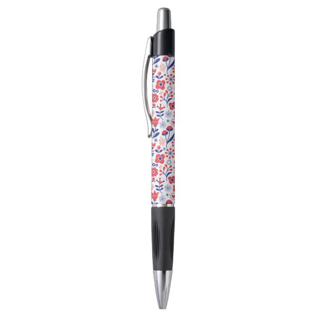 Blue & Coral Floral Pattern (Top (Vertical))