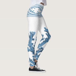 Blue coral leggings