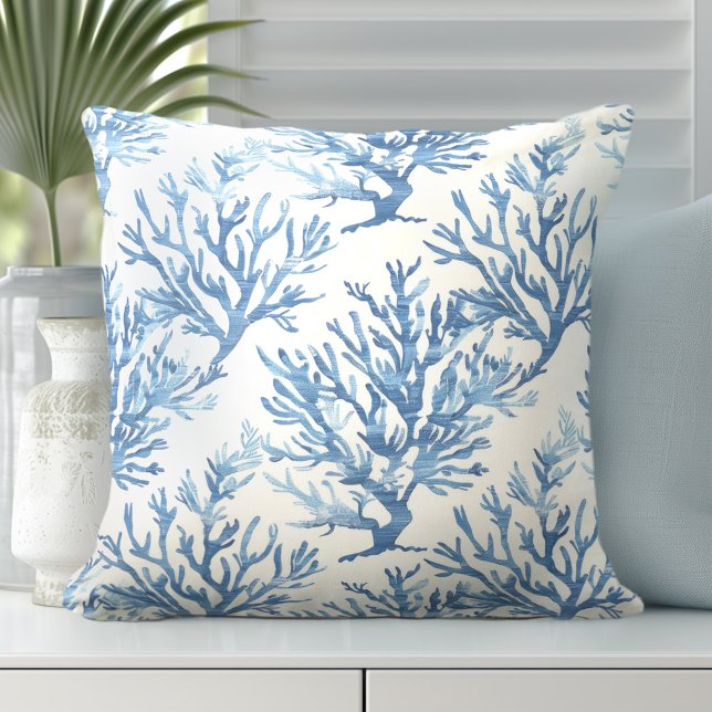 Blue Coral Pillow | Coral Throw Pillows (Creator Uploaded)