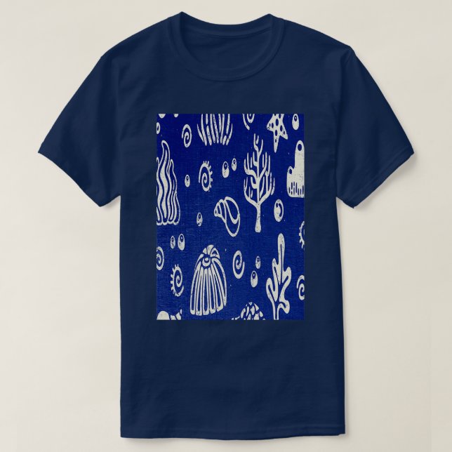 Blue coral reef backdrop as a desktop background u T-Shirt (Design Front)