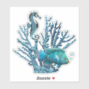Blue Coral Reef Sticker