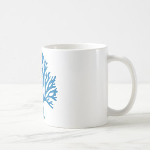 blue coral silhouette coffee mug