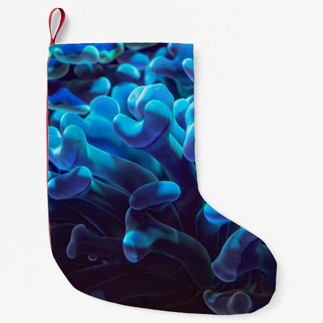 Blue coral small christmas stocking (Front)