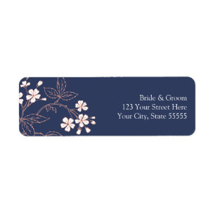 Blue Coral Wedding Custom Return Address Labels