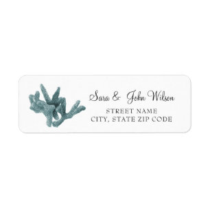 Blue Corals Under The Sea Wedding address labels