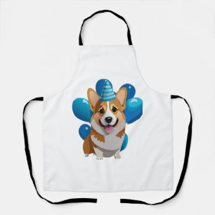 Blue Corgi Birthday Classic T-Shirt (1) Apron