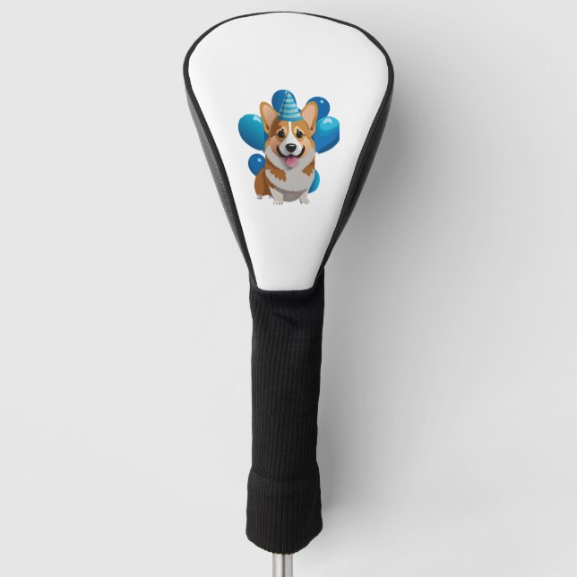 Blue Corgi Birthday Classic T-Shirt (1) Golf Head Cover (Front)