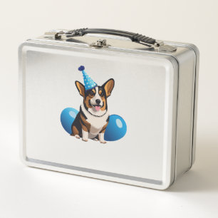 Blue Corgi Birthday Classic T-Shirt Metal Lunch Box
