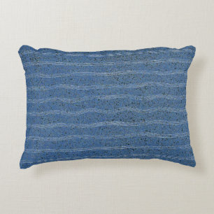 Blue Cork Texture with White Lines Decorative Cushion