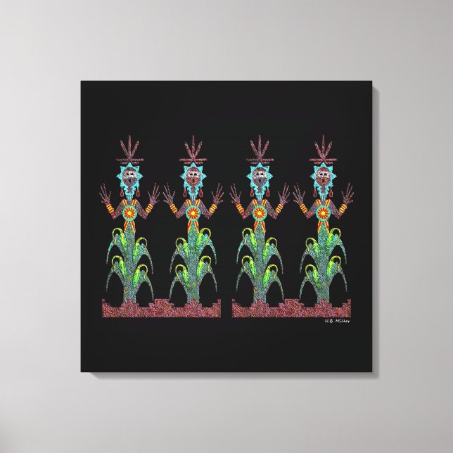 Blue Corn People Canvas Print (Front)