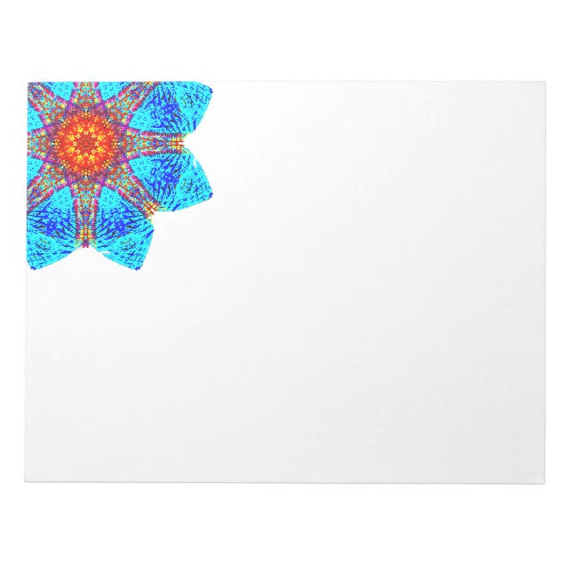 Blue Corner Star Mandala Notepad (Front)