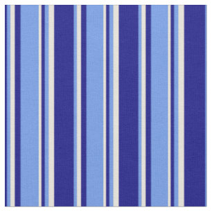 Blue, Cornflower Blue & Beige Coloured Pattern Fabric