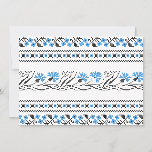 Blue Cornflower cross-stitch design (Front)