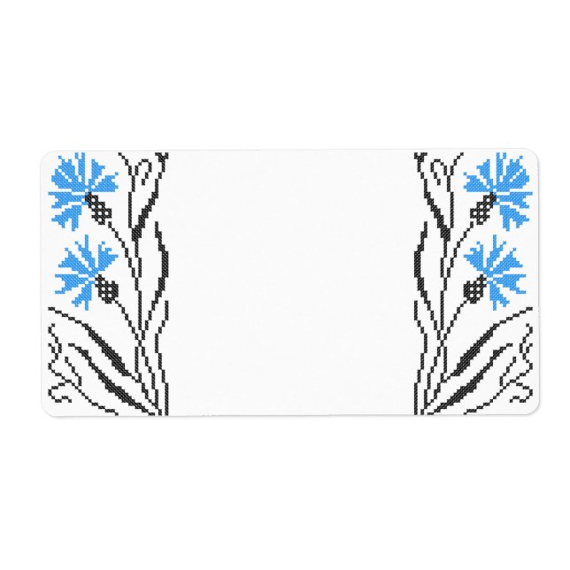 Blue Cornflower cross-stitch design (Front)
