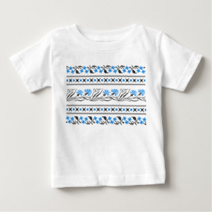 Blue Cornflower cross-stitch design Baby T-Shirt