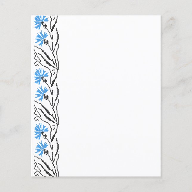 Blue Cornflower cross-stitch design Flyer (Front)