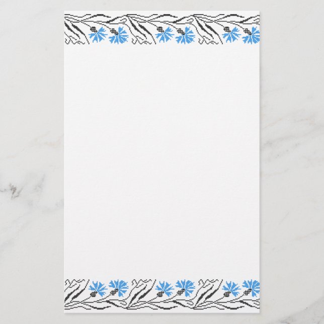 Blue Cornflower cross-stitch design Flyer (Front)