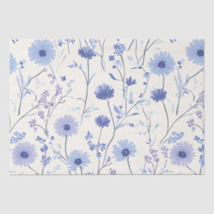 Blue Cornflower Floral Tissue Paper