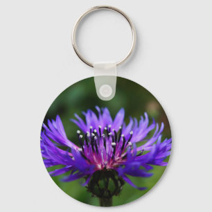 Blue Cornflower Flower Blossoms Peace Love Destiny Key Ring