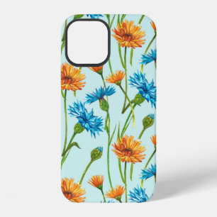 Blue Cornflower Herb or bachelor button flower bou iPhone 12 Case