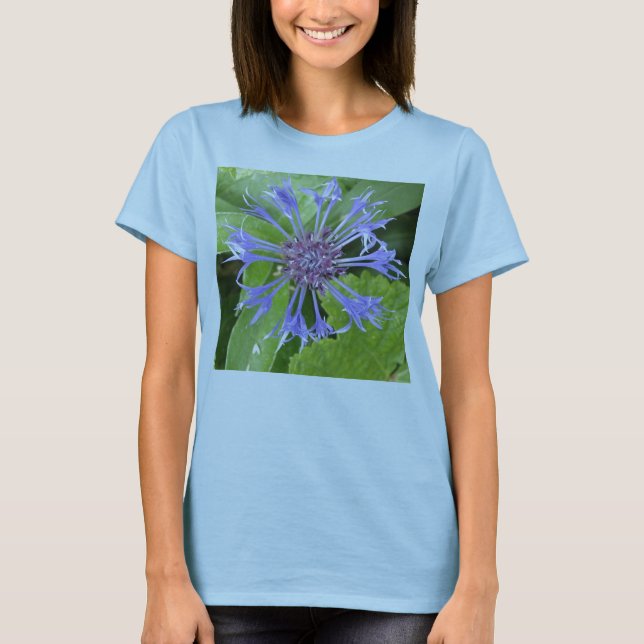 Blue Cornflower Ladies T Shirt (Front)