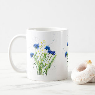 Blue cornflowers floral watercolor pretty Flowers Coffee Mug