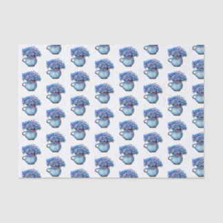 blue Cornflowers in a jug цветок акварель Tissue Paper